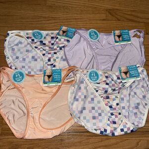 NWT 4 Vanity Fair String BIKINI Panties Illumination Nylon 18108 womens  8/XL